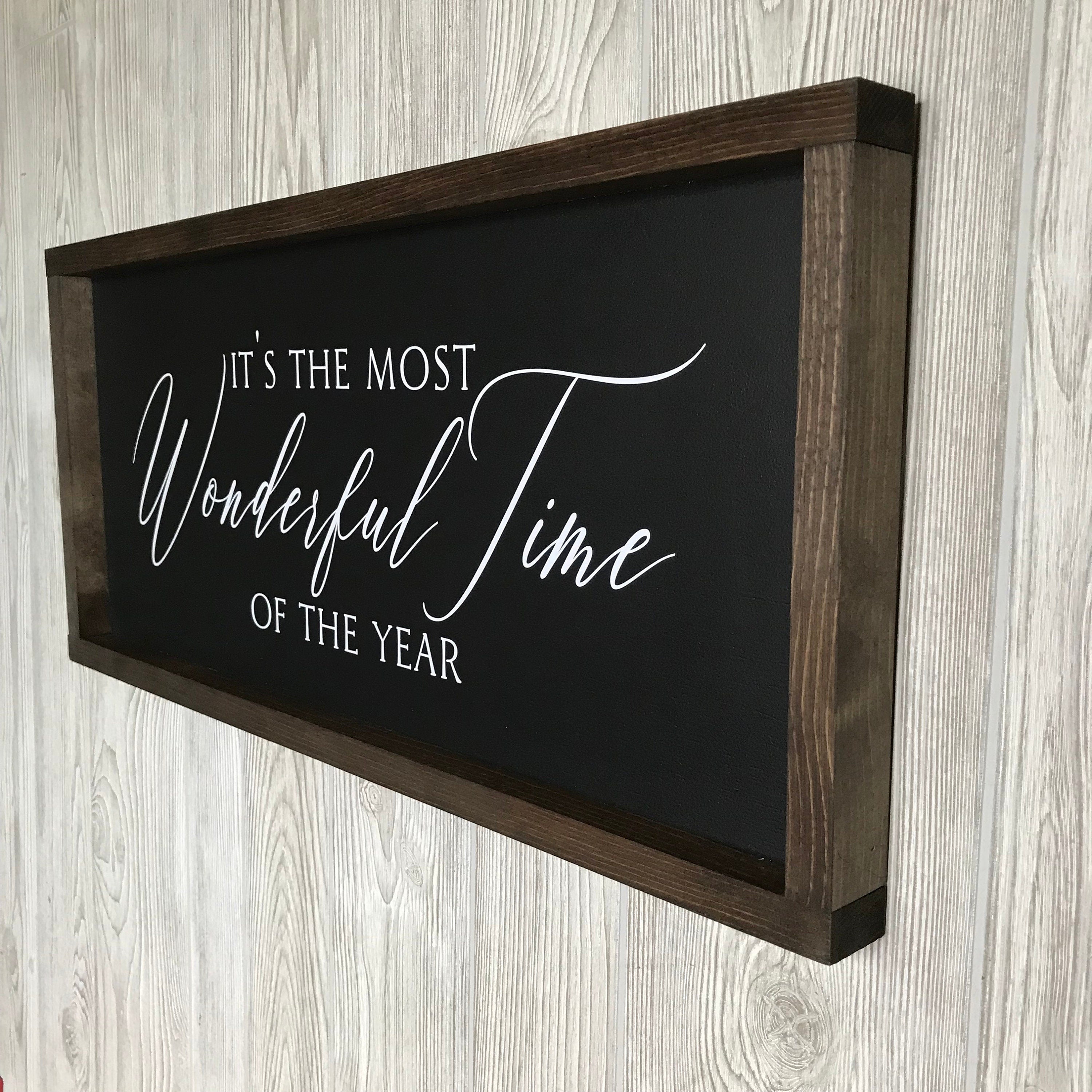 It's the most wonderful time of the year, farmhouse sign, wood signs, home decor, winter framed country wood sign, Christmas decor
