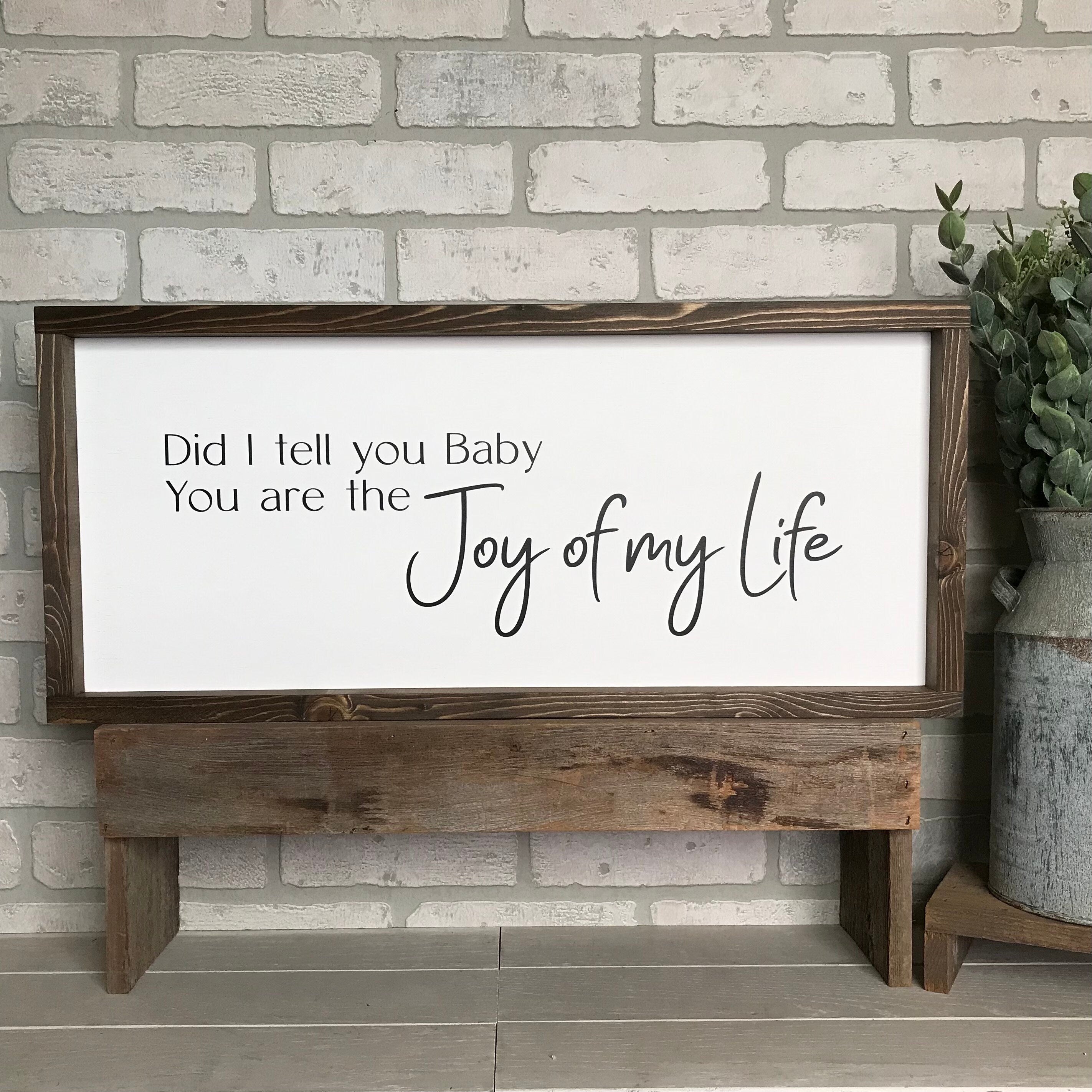 You are the joy of my life, farmhouse sign, framed wooden sign, home decor, wall art, country music lyrics