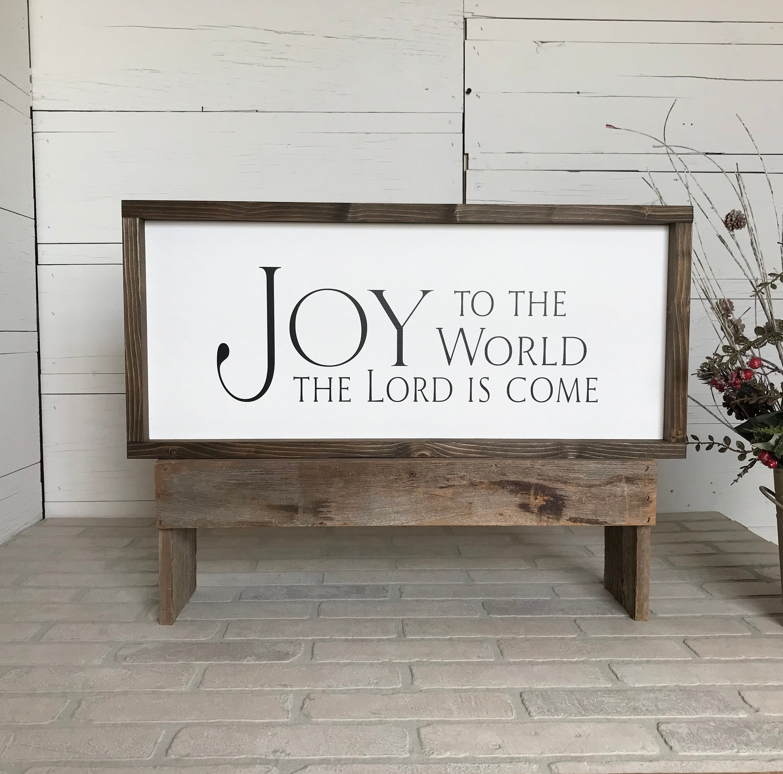 Joy to the World, the Lord is Come, farmhouse sign, wood signs, home decor, winter framed country wood sign, Christmas decor