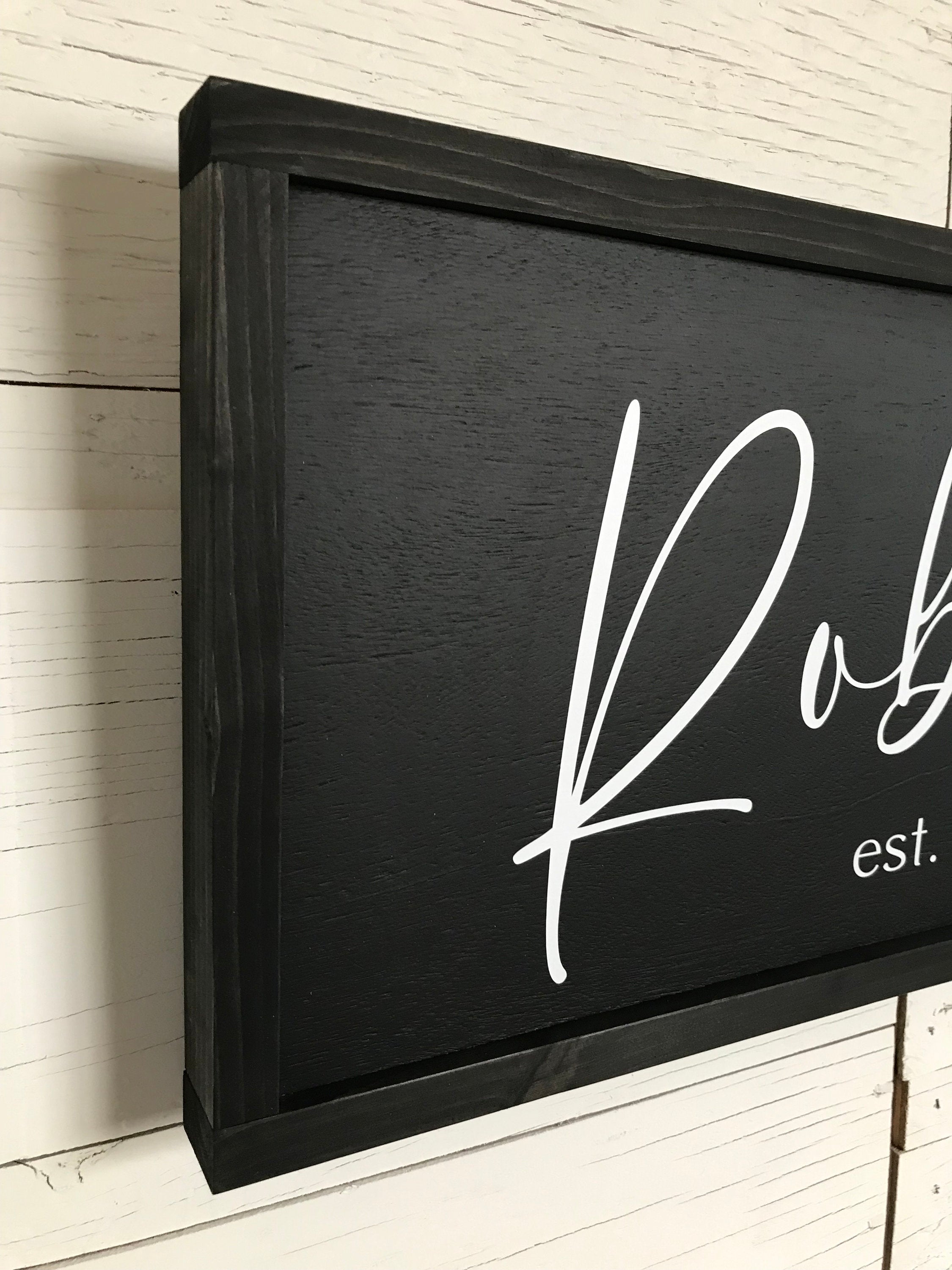 Established family last name framed wooden sign, personalized wedding or anniversary gift idea